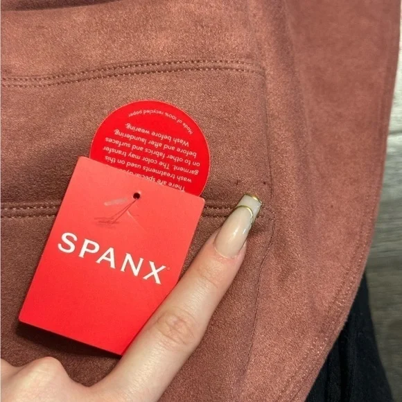 Spanx Faux‎ Suede Leggings Rich Rose Size Small Women - Picture 12 of 12